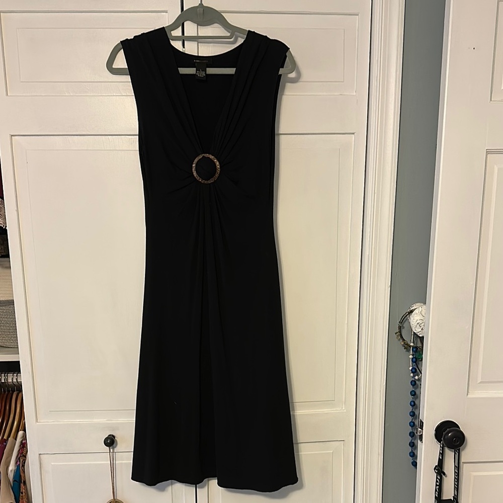 BCBGMaxAzria Black Sheath Midi Dress